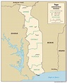 Togo administrative map with regions capitals. Administrative map of ...