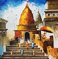 Buy Temple Handmade Painting by NISHA AGARWAL. Code:ART_2668_19617 ...