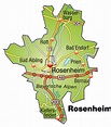 Karte von Rosenheim mit Verkehrsnetz - Stockfoto #10638951 ...