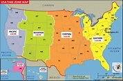 USA Time Zone Map | Time zone map, United states map, Time zones