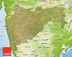 Satellite Map of Maharashtra, physical outside