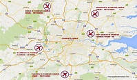 Los aeropuertos de londres mapa - aeropuerto de Londres mapa (Inglaterra)