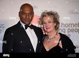 Colin Salmon and his wife Fiona Hawthorne arrive at a fundraising event ...