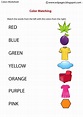 Kinder Color Activity Worksheet