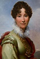 a painting of a woman in a green dress with a gold chain around her neck