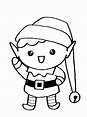 Dibujos de Elfos de Navidad para colorear, Duendes Navideños