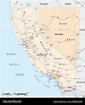 Road map of us states california and nevada Vector Image