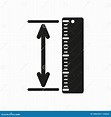The Measuring Height and Length Icon. Ruler, Straightedge, Scale Symbol ...