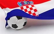 Bandera De Croacia Con El Balón De Fútbol Del Campeonato Stock de ...
