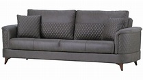 Sofa 3-Sitzer Schlafsofa MIKADO Polstermöbel in grau 248cm
