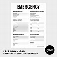 Emergency Phone Number List Template ~ Addictionary
