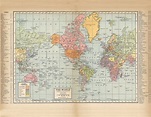 Printable World Map From 1904, a High Resolution 600 Dpi Digital ...