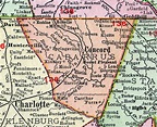 Cabarrus County, North Carolina, 1911, Map, Rand McNally, Concord ...