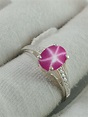 Fine Pink Star Sapphire Ring in 925 Sterling Silver Pink Lindy | Etsy