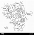 Ciudad moderna - Mapa de la ciudad de Halle de Alemania con municipios ...