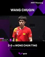 Wang Chuqin gets his win! #WTTChampions 🌟 | Wang Chuqin and Wong Chun ...