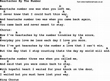 Heartaches By The Number by George Jones - Counrty song lyrics and chords