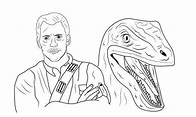 Jurassic World Owen And Blue Coloring Pages | Jurassic world, Dinosaur ...
