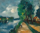 MAURICE DE VLAMINCK (1876-1958), Promeneuse au bord de la rivière ...