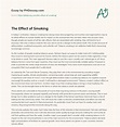 The Effect of Smoking (600 Words) - PHDessay.com