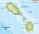 Physical Map of Saint Kitts and Nevis - Ezilon Maps | St kitts island ...