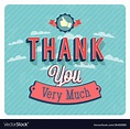 Thank you very much vintage emblem Royalty Free Vector Image