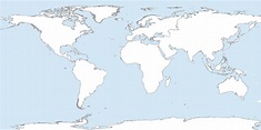 Free Printable Outline Blank Map of The World with Countries