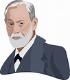 Portrait of the Austrian psychologist Sigmund Freud, vector graphics ...
