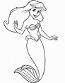 Dibujos de Princesa Ariel Sonriendo para Colorear para Colorear, Pintar ...