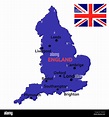 Inglaterra Mapa - Inglaterra En El Mapa Politico Del Reino Unido Stock ...