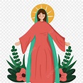 Saint Carmen Entouré De Fleurs Virgen De Carmen PNG , Sainte Femme ...