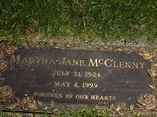 Martha Jane Hartt McClenny (1924-1999) – Find a Grave-äreminne
