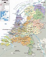 Grande mapa político y administrativo de Holanda con carreteras ...