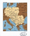 Large detailed political map of Central Europe with the marks of ...