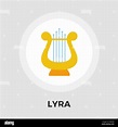 Lyra-Symbol Vektor. Flach-Symbol auf dem weißen Hintergrund isoliert ...