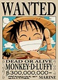 One Piece Posters Monkey D. Luffy Wanted Posters Signs Anime Wall Decor ...