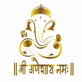 Golden Shree Ganeshay Namah Hindi Calligraphy With Lord Ganesh Hand ...