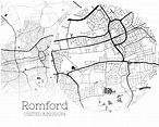Romford Map INSTANT DOWNLOAD Romford United Kingdom City Map | Etsy