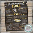 Back in 1944 Flashback Poster Board, USA History Remember 1944 Poster ...