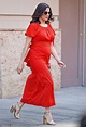 Pregnant Rachel Weisz flaunts her baby bump in bright red dress | Daily ...