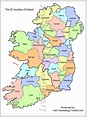 County map of Ireland: free to download