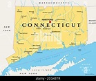 Karte von Connecticut Stockfotografie - Alamy