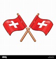Banderas de Suiza, el icono de estilo de dibujos animados Imagen Vector ...