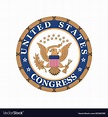 Realistic emblem of the us congress Royalty Free Vector