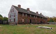 Original trading-post building at Old Fort Western, a onetime British ...