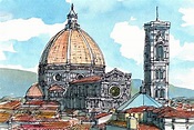 Florence Santa Maria del Fiore Italy art print from original watercolor ...