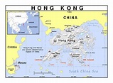 Детальная политическая карта Гонконга с рельефом | Гонконг | Азия ...