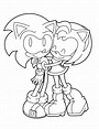 Amy Rose Abraza A Sonic para colorear, imprimir e dibujar –ColoringOnly.Com