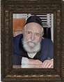 Rabbi Moshe Feinstein Picture In Brown Frame