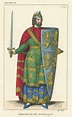 Antique Color Gold Print 1860 Plantagenet Geoffrey V Count of Anjou ...